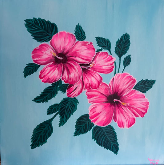 “Pink Hibiscus” Original Painting